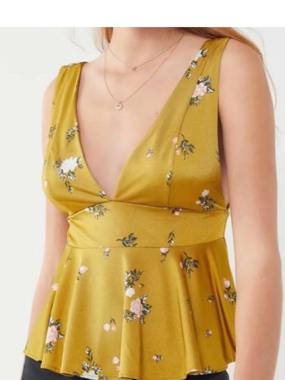 Floral V-Neck Peplum Top
